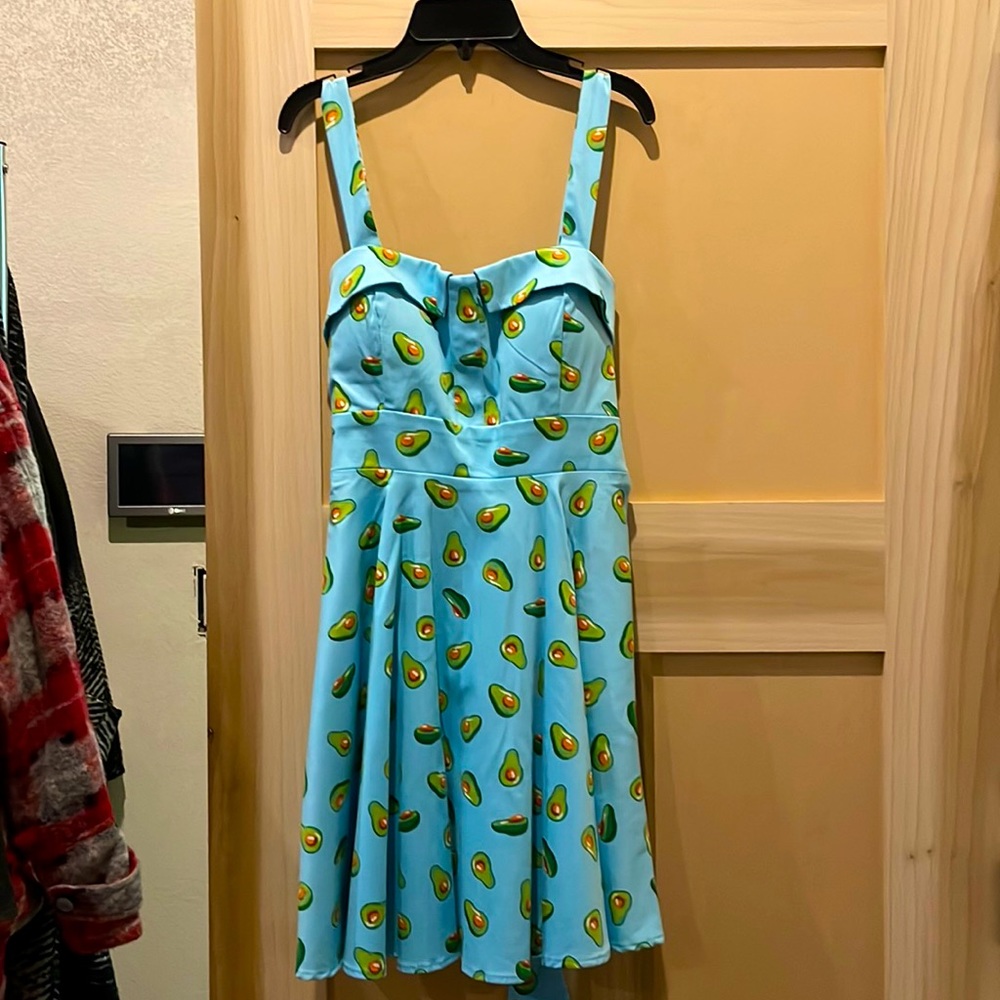 Ixia Fit & Flare Avocado Dress (NWT)